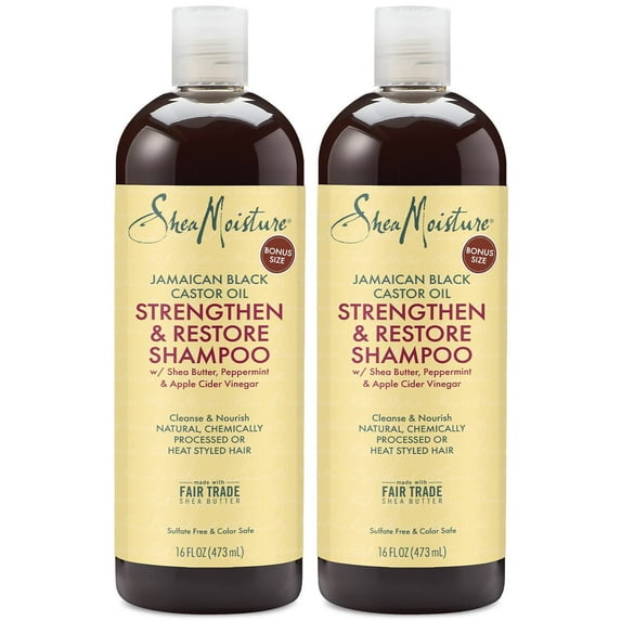SheaMoisture Jamaican Black Castor Oil Replenishing Shampoo 16 oz pack of 2