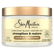 SheaMoisture Jamaican Black Castor Oil Leave‑In Conditioner for Curly & Textured Hair, Silicone‑Free, Paraben‑Free, 11.5 oz