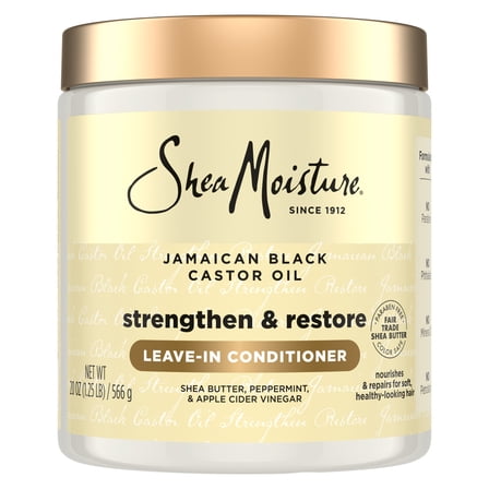 SheaMoisture Leave In Conditioner For Hair Jamaican Black Castor Oil To Soften and Detangle Hair, 20 oz