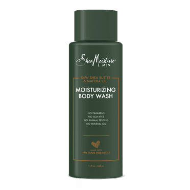 SheaMoisture Men Body Wash Cleanser to Clean and Hydrate Skin Raw Shea Butter & Mafura Oil Moisturizing 15 fl oz