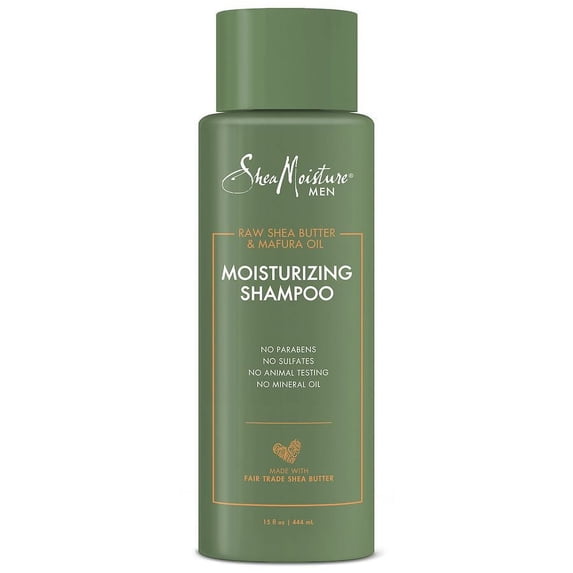 SheaMoisture Men Moisturizing Shampoo Raw Shea Butter and Mafura Oil, 15 oz, 2 Pack