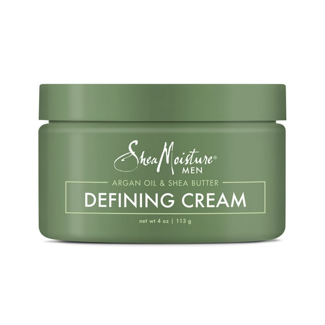 SheaMoisture Men's Defining Hair Cream Argan Oil and Shea for Curly Hair with Shea Butter 4 oz