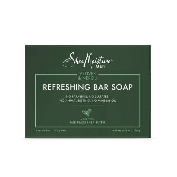 SheaMoisture Men's Refreshing Bar Soap Vetiver & Neroli, 8 oz 2 Bars