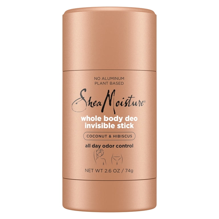 SheaMoisture Plant Based Women's Whole Body Invisible Deo Stick, Coconut & Hibiscus, 2.6 oz