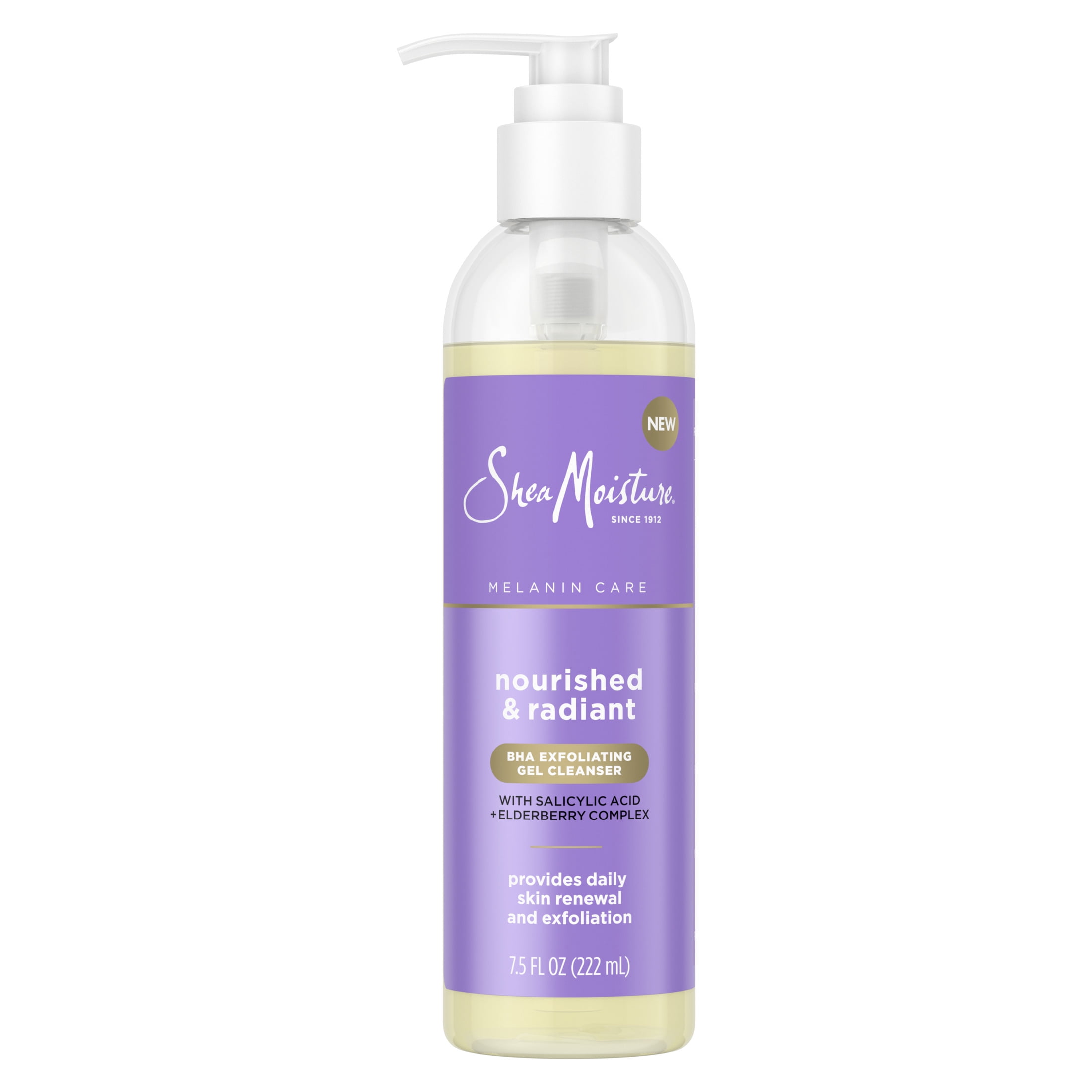 SheaMoisture Radiance BHA Exfoliating Gel Cleanser Renewal Nourished & Radiant All Skin, 7.5 oz
