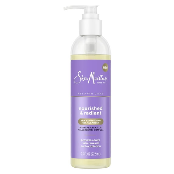 SheaMoisture Radiance BHA Exfoliating Gel Cleanser Renewal Nourished & Radiant All Skin, 7.5 oz