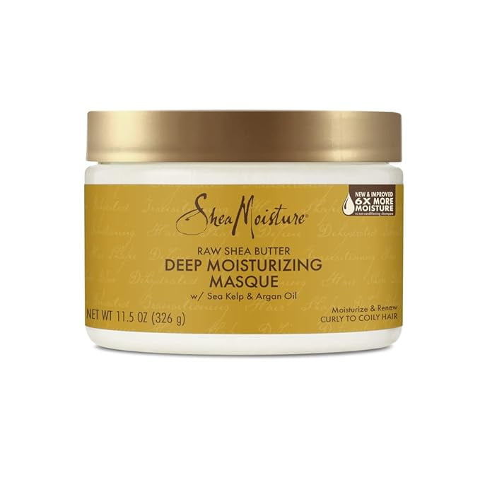 SheaMoisture Raw Shea Butter Deep Moisturizing Hair Masque for Curly Hair Raw Shea Butter Deep Conditioner to Moisturize and Renew Hair 11.5 oz