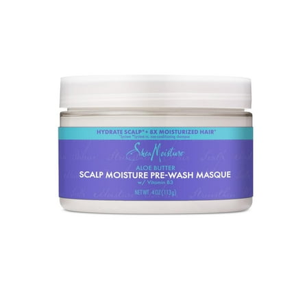 SheaMoisture Scalp Moisture Pre Wash Hair Mask with Vitamin B3 and Aloe Butter, 4 oz