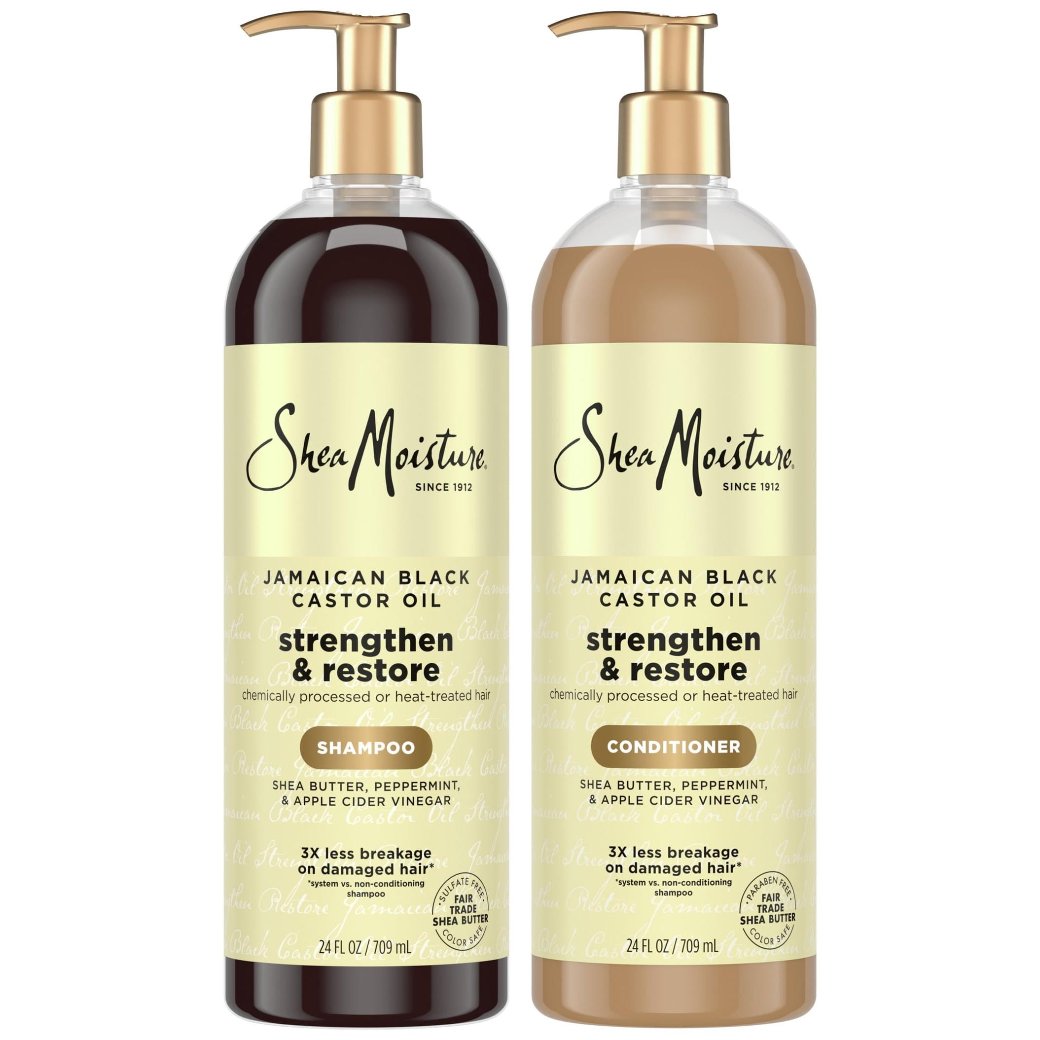 SheaMoisture Shampoo and Conditioner Jamaican Black Castor Oil 24 oz ea