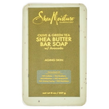 SheaMoisture Shea Butter Bar Soap Olive Oil & Green Tea Extract for Dry Skin, 8 oz