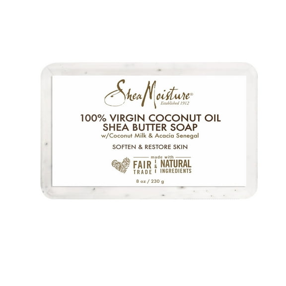 SheaMoisture Shea Butter Hydrating Bar Soap 100% Virgin Coconut Oil All Skin Type, 8 oz