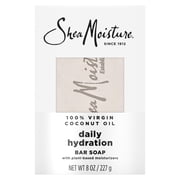 SheaMoisture Bar Soap Nourish And Replenish Skin 100% Virgin Coconut Oil Daily Hydrating Bar Soap With 24h Shea Moisture Nutrients For Healthy, Glowing Skin, 8 oz