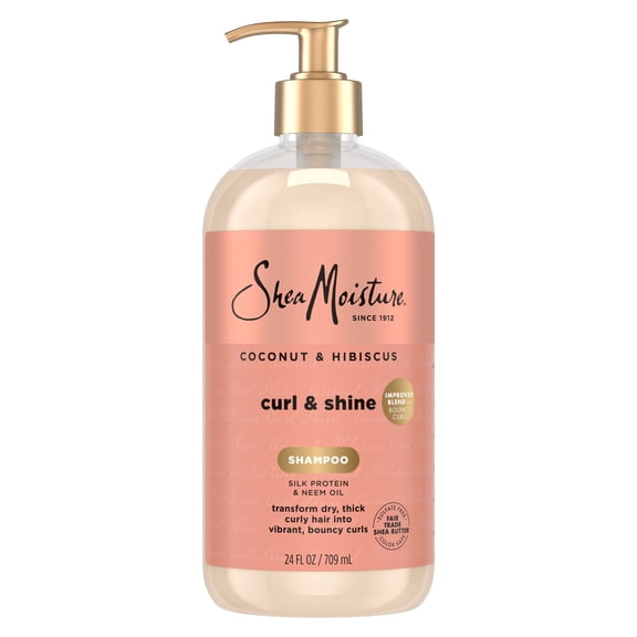 SheaMoisture Shampoo for Thick, Curly Hair, Coconut and Hibiscus, to Cleanse & Hydrate, 24 fl oz