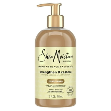 SheaMoisture Strength and Restore Daily Conditioner, Jamaican Black Castor Oil, 13 fl oz Bottle