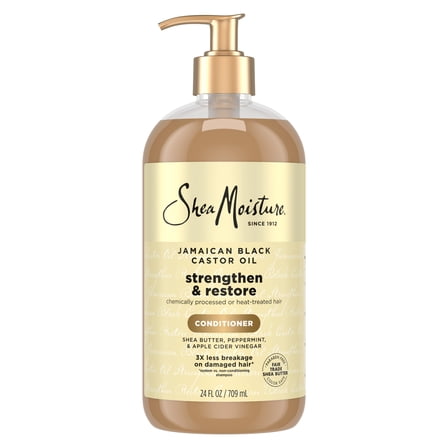 SheaMoisture Strengthen & Restore Conditioner for Damaged Hair Jamaican Black Castor Oil Paraben-Free, 24 fl oz