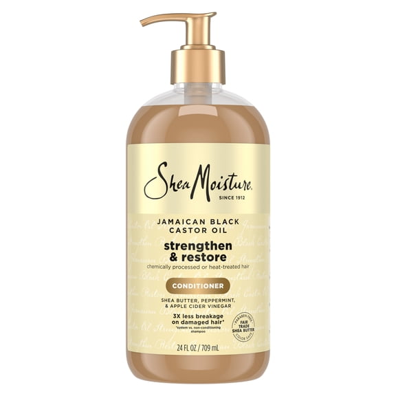 SheaMoisture Strengthen & Restore Conditioner for Damaged Hair Jamaican Black Castor Oil Paraben-Free, 24 fl oz
