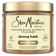 SheaMoisture Strong Hold Styling Gel + Flaxseed Jamaican Black Castor Oil, 15 oz