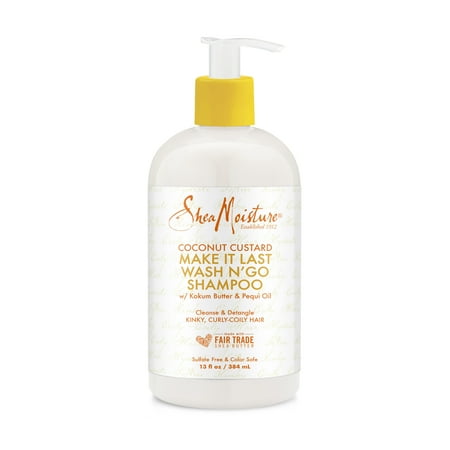 SheaMoisture Coconut Custard Make It Last Wash N’ Go Shampoo, 13 oz