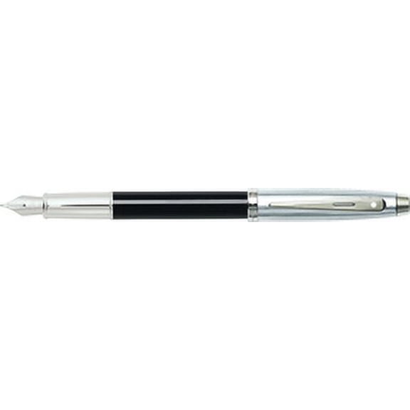 Sheaffer 100 Glossy Black/Brushed Chrome Medium Point Fountain pen