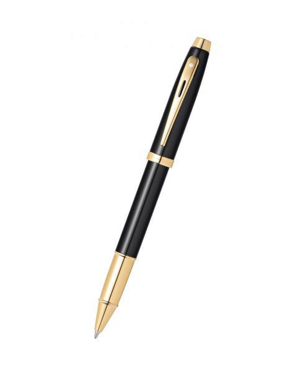 Sheaffer 100 Glossy Black Lacquer w/Gold-Tone Appointments Rollerball Pen