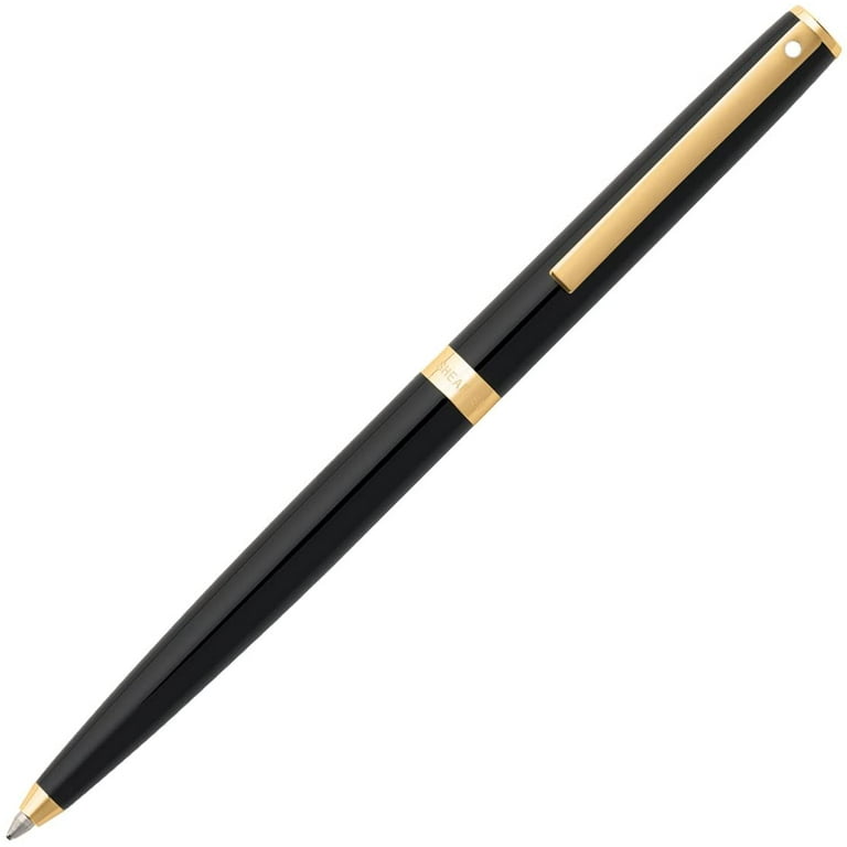 Sheaffer Sagaris Gloss Black Ballpoint Pen With Gold Tone Trim