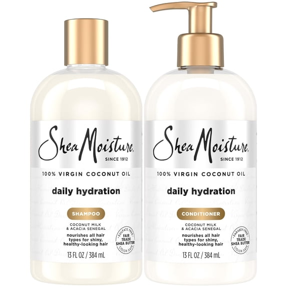 Sheamoisture 100% Virgin Coconut Oil Daily Hydration Shampoo & Conditioner | 13 Fl. Oz. Each