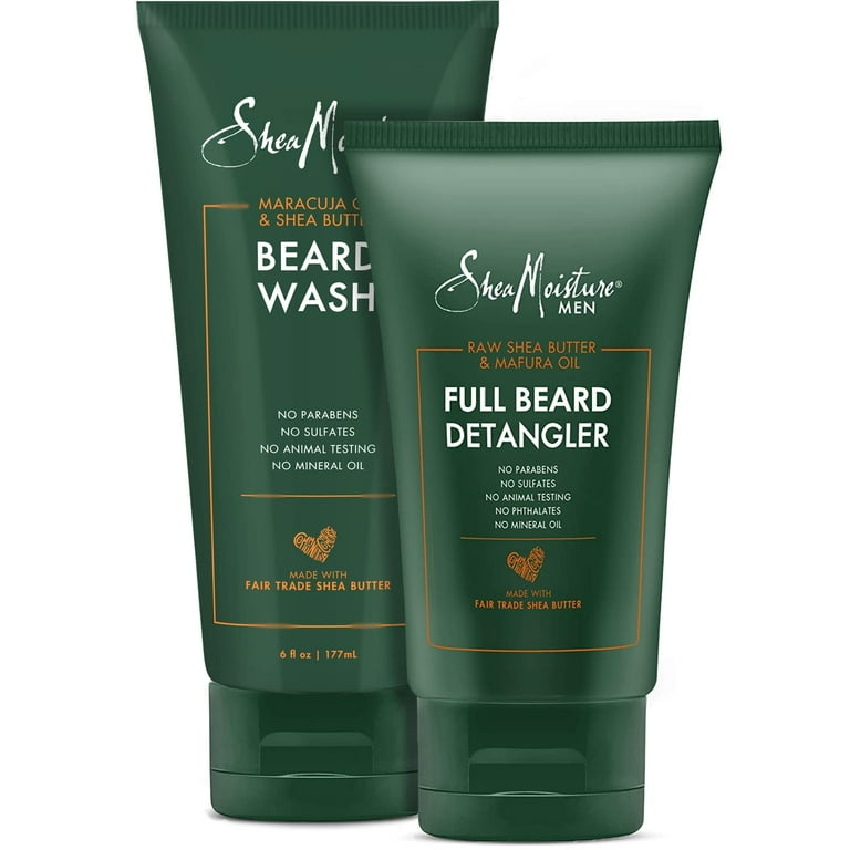 Sheamoisture Beard Wash For Men & Detangler Set - Beard Wash Kit W