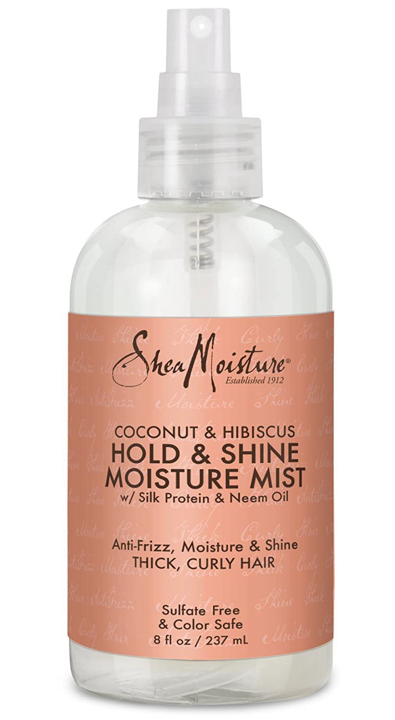 Sheamoisture Sheamoisture Hold and Shine Moisture Mist for Thick, Curly Hair Coconut and Hibiscus for Frizz Control 8 oz