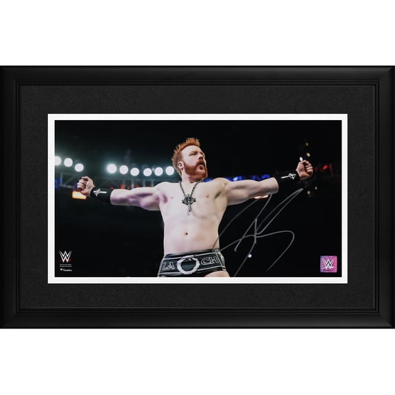 Sheamus WWE Framed Autographed 10" x 18" Arms Out Celtic Cross Photograph - Fanatics Authentic Certified