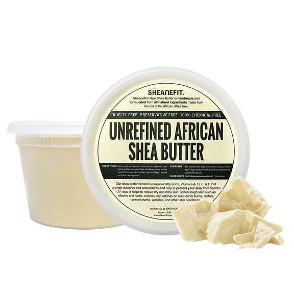 Sheanefit Raw Unrefined Ivory African Shea Butter 16oz - Soft & Smooth Daily Moisturizer For Face & Body