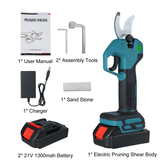 Shear Brushless Electric Pruning Shears With 2pcs 21V 1300mah Battery Portable Pruning Shears With LCD Display 30mm Cutting Diameter For Various Gardens Parks Farms Greenhouses