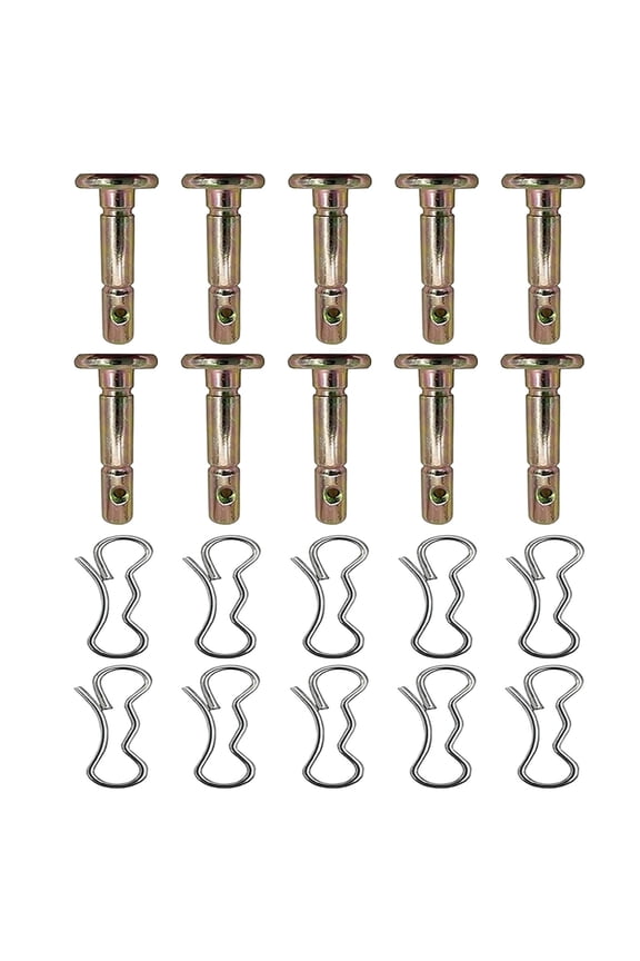 Shear & Cotter Pin Set, 10pc Heavy Duty Metal Pins for Snowblowers, Value Pack for Winter Snow Removal & Machine Protection