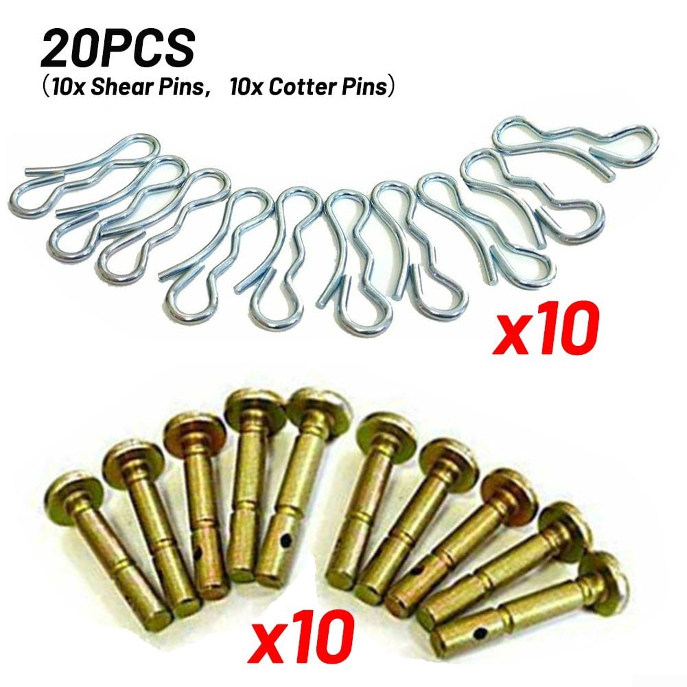 General Purpose A53Q-20 Shear Pin & Cotter Pin Kit – 20+20 Pack, Fits Snow Blowers (Replaces 738-04124 & 714-04040)
