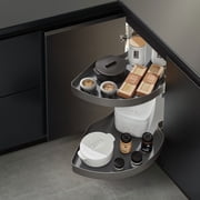 Shearer 2 - Shelf Blind Corner Pull Out Basket With Aluminum Rails Organizer For Left Cabinet