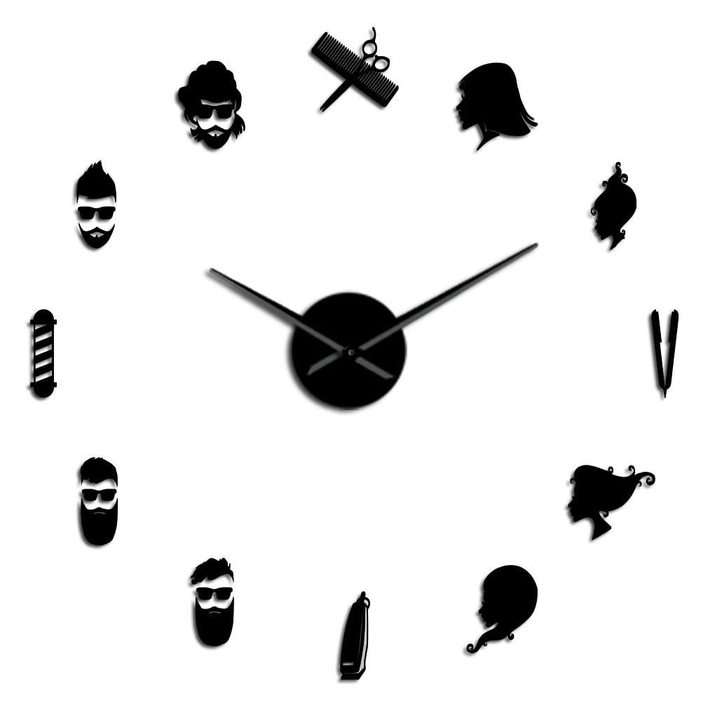 Shears Beauty Salon Frameless Wall Clock Stickers, DIY Modern ...