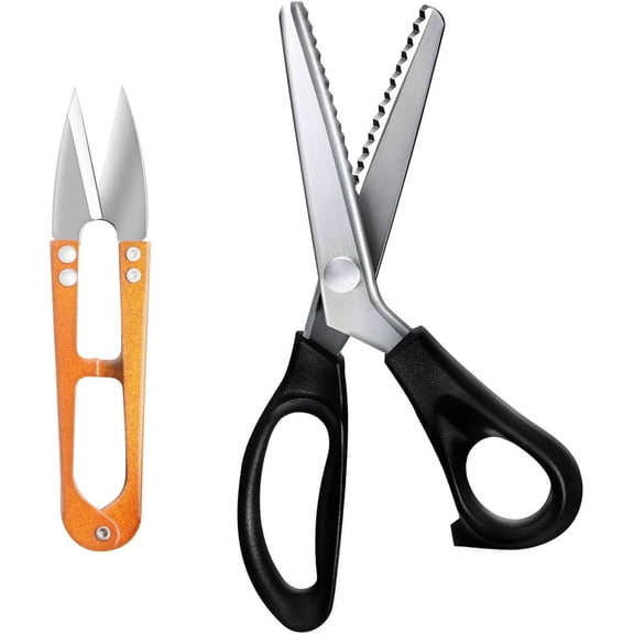 Shears Comfort Grips Crafts Zig Zag Cut wing Scissors, Professional Handheld Dressmaking, Pinking Shears, Craft Scissors Decorative Edge, for Fabric Cutting