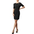thumbnail image 1 of INSPIRE CHIC Sheath Pencil Dress for Women's Square Neck Short Sleeve Work Business Casual Cocktail Dresses M Black, 1 of 6