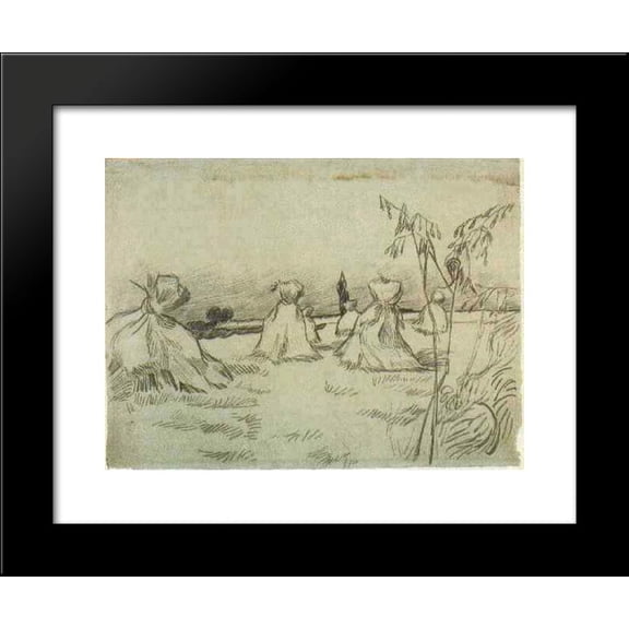 Sheaves of Wheat 20x24 Framed Art Print by Vincent van Gogh