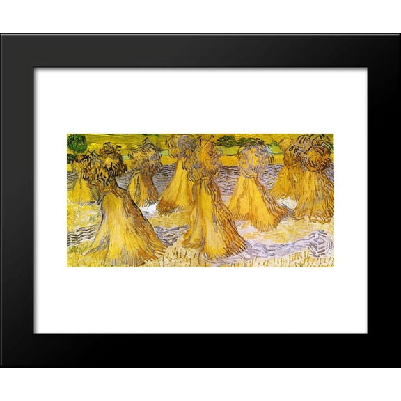 Sheaves of Wheat 20x24 Framed Art Print by Vincent van Gogh