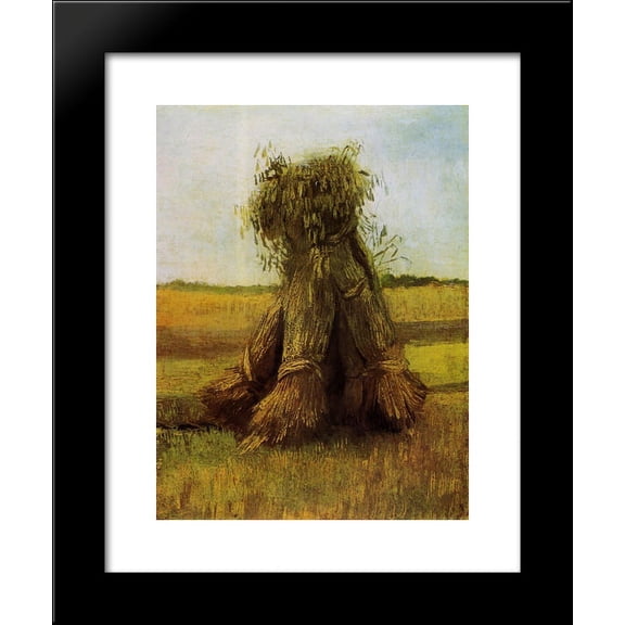 Sheaves of Wheat in a Field 20x24 Framed Art Print by Vincent van Gogh