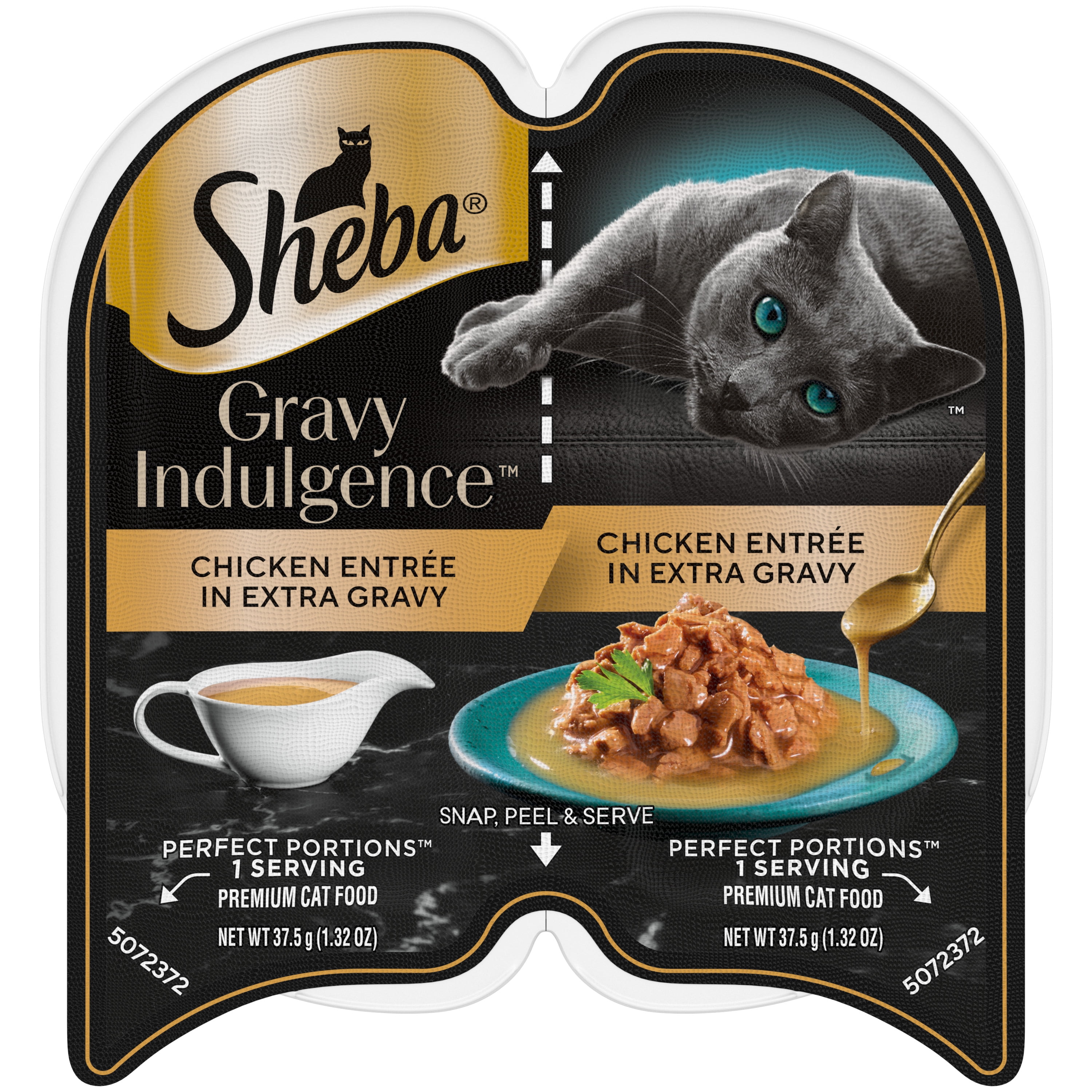 Sheba Gravy Indulgence Wet Cat Food, Chicken Entrée in Extra Gravy, 2.