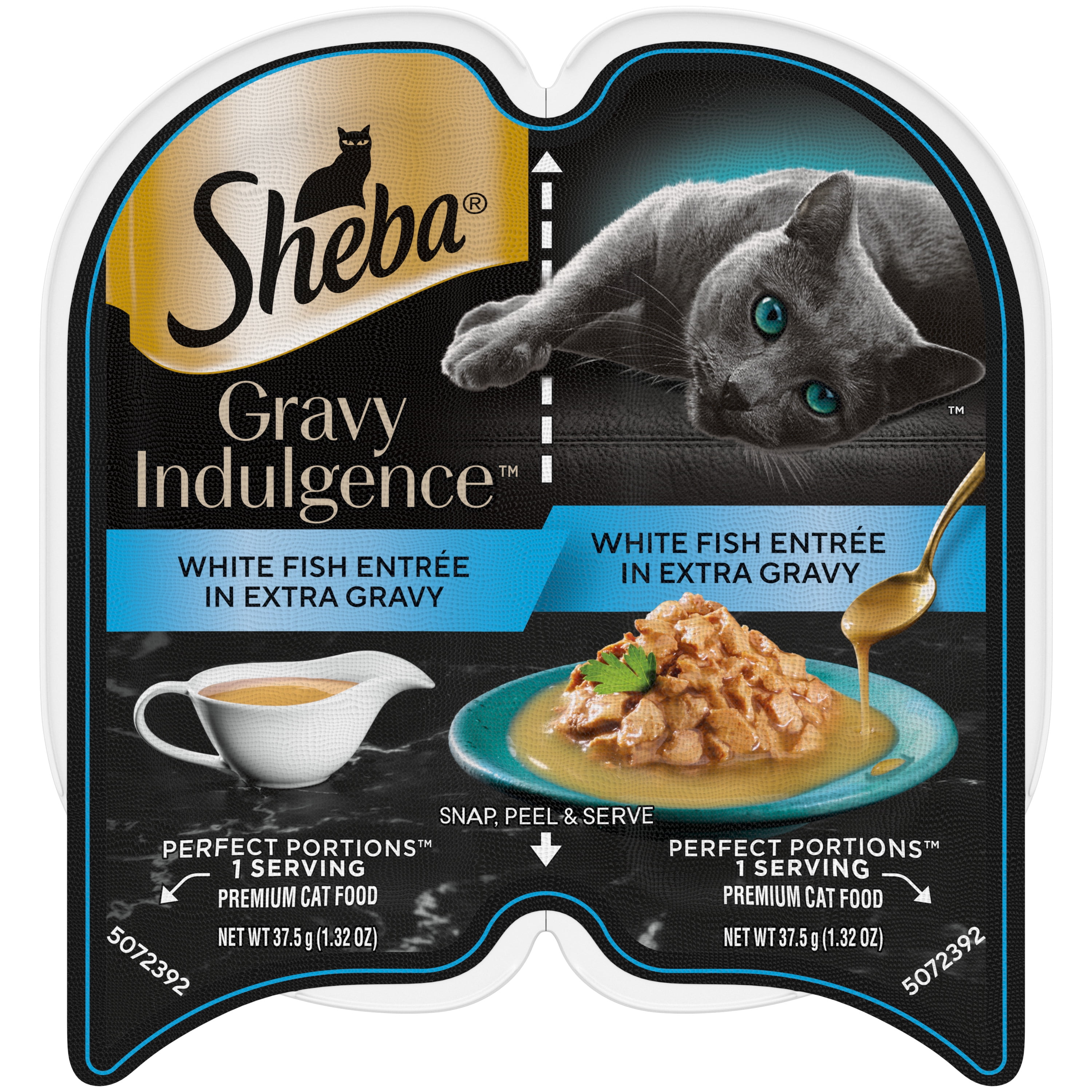 Sheba Gravy Indulgence Adult Wet Cat Food, White Fish Entrée In Extra Gravy, 2.64 Oz., Pack Of 24