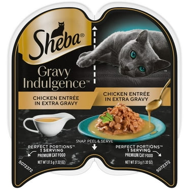 Sheba Gravy Indulgence Chicken Entee In Extra Gravy Cat Food, 2.6 Oz Twin-Pack Tray