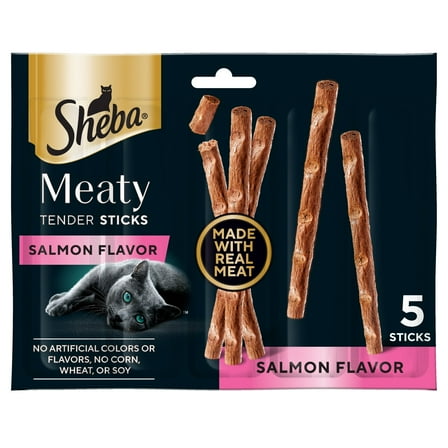 Sheba Meaty Tender Sticks Salmon Flavor Cat Treats, 0.14 oz., 5 Count