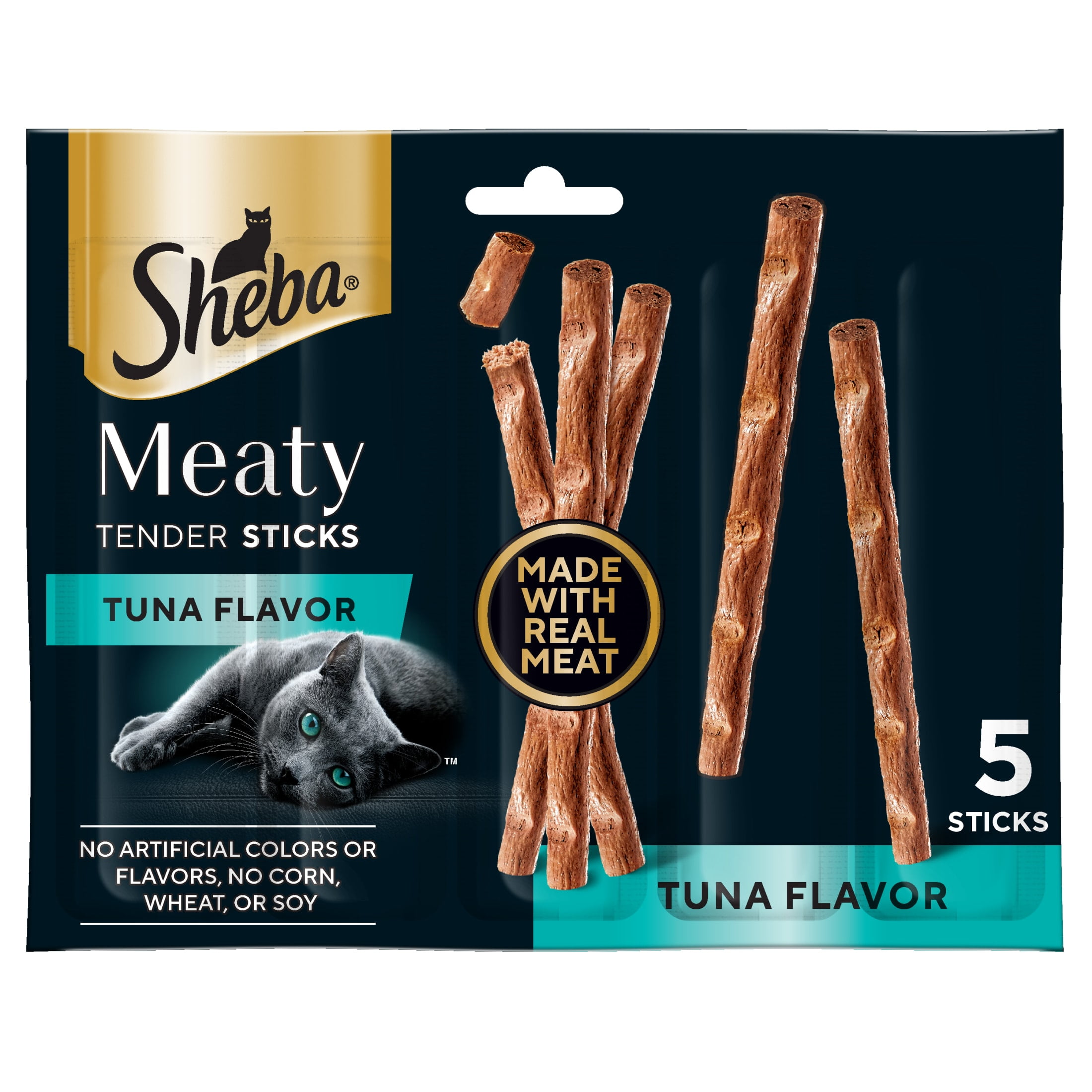 Sheba Meaty Tender Sticks Tuna Flavor Cat Treats, 0.14 oz, 50 Count