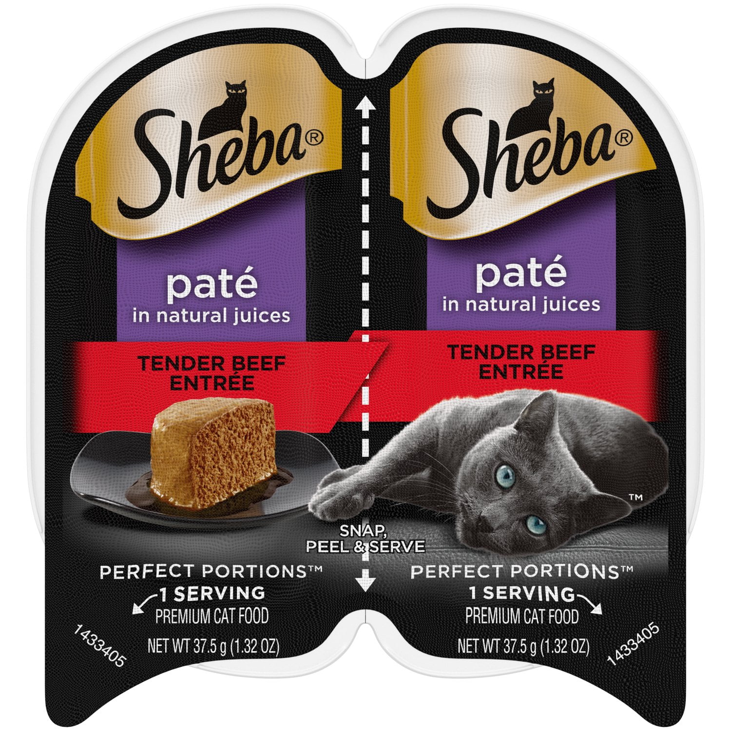 Sheba Perfect Portions Pate Tender Beef Entree Wet Cat Food, 1.32 oz (2