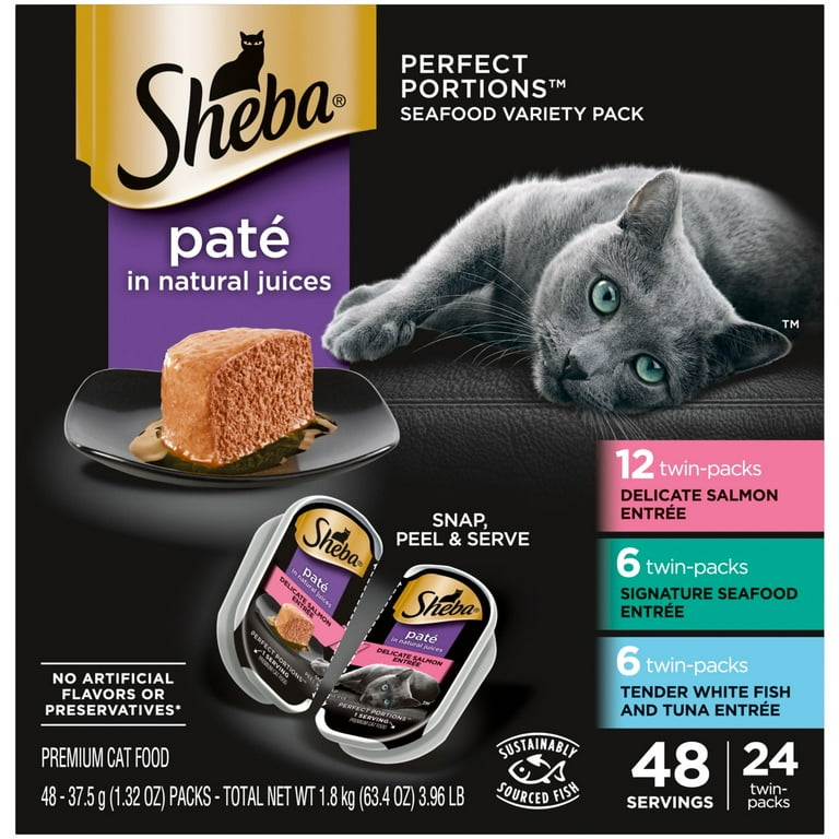 Sheba Perfect Portions Pate Wet Cat Food Variety Pack 1.32 oz 24