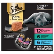 Sheba Perfect Portions Variety Pack Wet Cat Food Pate, 2.6 Oz Twin-Pack Trays