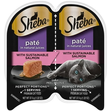 Sheba Perfect Portions Wet Cat Food Paté With Sustainable Salmon, 2.6 oz., 1 Twin-Pack Tray