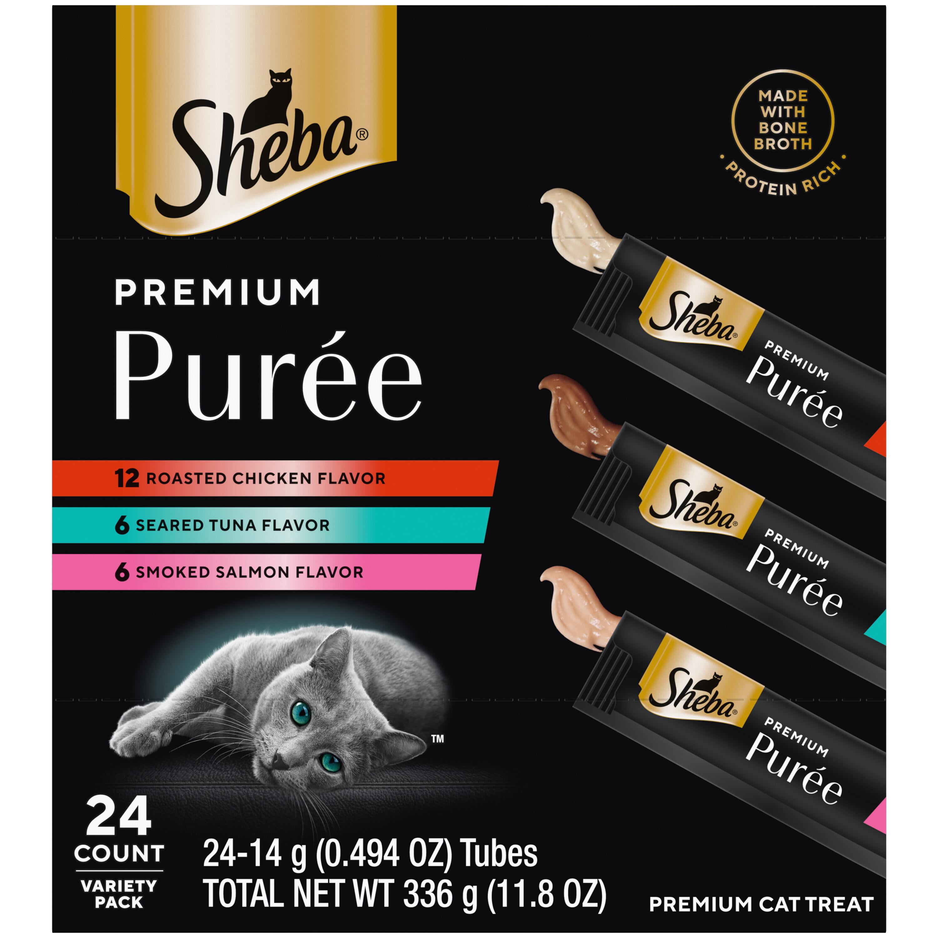 Sheba Premium Purees - 24ct MVMP (Chicken, Salmon, Tuna)